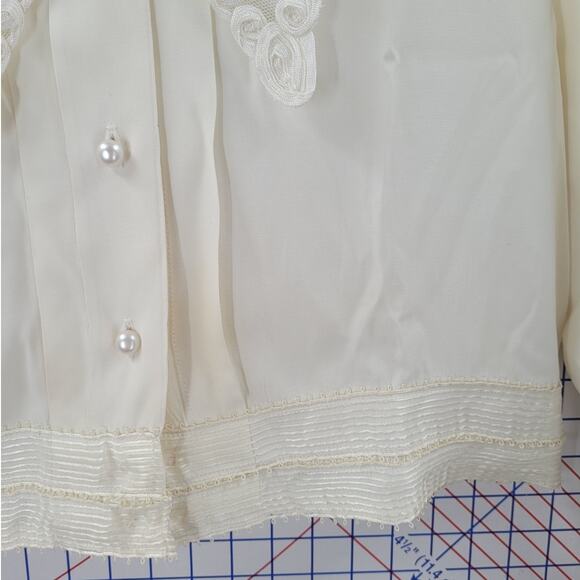 Romantic Vintage Lace-Collar Cropped Blouse by Impressions of California 2-2 - Picture 7 of 15